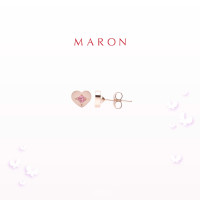 ราคา MARON Sparkling Lucky Stars Heart Stud Earring with Pink Tournaline ชุบ Rose Gold (21336554519)
