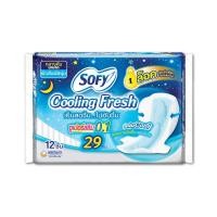ราคา Sofy Cooling Fresh Sanitary Napkin Night Super Slim 0 1 Wing 29cm 12pcs (17672630967)