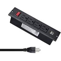 ราคา ปลั๊กไฟปิดภาคเรียนพร้อมพอร์ต USB เต้ารับปลั๊กไฟที่ติดตั้งกับเฟอร์นิเจอร์รางปลั๊กไฟตั้งโต๊ะมี4ช่องและ USB 2พอร์ตสำหรับโต๊ะทำงานการประชุมสำนักงานบ้าน สีดำ (19450767450)