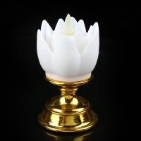 ราคา เทียนไฟฟ้า รูปดอกบัว 2 ชิ้น เชิงเทียนดอกบัว โคมดอกบัวไฟฟ้า โคมไฟสวดมนต์ ประทีปพระพุทธเจ้า มี 6 สีให้เลือก แบบใส่ถ่าน (21031599293)