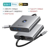 ราคา ฮับ USB C 4K 60Hz ORICO USB C ตัวแปลงแบบหลายพอร์ต6 In 1พร้อม4K HDMI 100W การจ่ายไฟพอร์ตข้อมูล3 0 3 USB สำหรับ MacBook Pro air M1 2020 iPad Pro 2021 iPad Mini 6 Surface Pro และอีกมากมาย (18723291443)