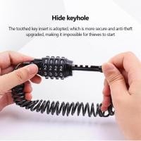 ราคา ตะเข็บตัวล๊อคสายกันขโมยขนาด4มม พร้อมโซ่คล้องลวดหนาทนทาน4หลักผสมกันขโมยสำหรับรถจักรยานยนต์จักรยานแบบพกพา (17063016094)
