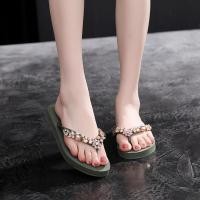 ราคา รองเท้าแตะผู้หญิง2023ฤดูร้อนใหม่สไตล์เกาหลี Rhinestone แฟชั่นลำลองผู้หญิงสวมใส่ด้านนอกรองเท้าแตะส้นแบนรองเท้าแตะส้นแบน (19437557633)