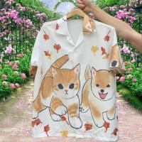 ราคา เสื้อเชิ้ต เสื้อเชิ้ตฮาวาย เสือฮาวายทรงเกาหลี (20743696331)
