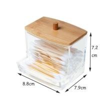 ราคา Makeup Organizer Cosmetic Storage Box Bathroom Jar Cotton Swab Cotton Pad Jewelry Organizer Bamboo Cover Round Storage Container (20647882233)
