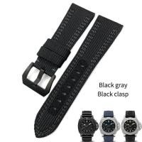 ราคา 26 มม คุณภาพสูงผ้าใบไนลอนสายนาฬิกาหนังวัวสำหรับ Panerai pam985 Submersiblea Luminor อุปกรณ์เสริมสร้อยข้อมือ (19928236241)