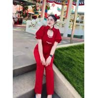 ราคา เซ็ตสาวอวบตรุษจีนขายาว เว้าอก เสื้อแต่งคอจีนแขนตุ๊กตาเปิดอกน่ารักไปอีก เข้าเซ็ตกับกางเกงขายาว D3 (21265667756)