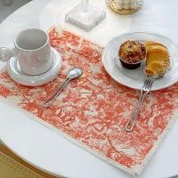 ราคา เสื่อฝ้ายลินินสามารถซักได้สำหรับโต๊ะทานอาหาร Toile De Jouy ทนความร้อนได้ชุดของใช้ประจำวันสำหรับไปเที่ยวผ้ารองจาน (11760031697)