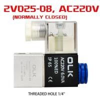 ราคา 2v025 06 08 solenoid valve 12V 24V 110V 220V gas valve solenoid air valve normally closed Washer Dryer Parts (20363551626)