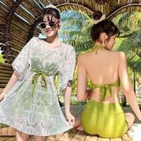 ราคา ชุดว่ายน้ำแฟชั่นผู้หญิง ชุดเซ็ตว่ายน้ำ 3 ชิ้น สีสันสดใส ใส่ไปทะเลแซ่บๆ ชุดว่ายน้ำบิกินี่ งานมาพร้อมกับเสื้อคลุมซีทรูบางๆ (14338889508)