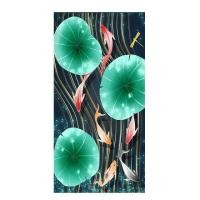 ราคา Luyameishop คุณภาพสูง Modern Koi Fish Lotus ภาพวาดสีน้ำมันผ้าใบพิมพ์ Abstract Wall Art สำหรับตกแต่งบ้าน (20338022276)