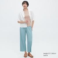 ราคา UNIQLO กางเกงขายาวผู้หญิง จับจีบ ทรงตรง กางเกงพลีทขายาว (19494843085)