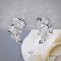 ราคา ต่างหูแป้น ฝังคริสตัลแท้ ลายช่อดอกไม้ Flower งานไฮเอนด์ ขนาดใหญ่ ตุ้มหู เครื่องประดับ ER0876 ValueJewelry (1397500082)