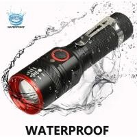 ราคา T6 Telescopic Focus ไฟฉายกันน้ำชาร์จ USB ไฟฉาย LED XML T6 ไฟฉาย LED ซูมไฟฉาย 18650 พร้อมสาย USB แคมป์ปิ้ง z40 (4831022569)