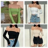 ราคา Beautifultime เสื้อเอวลอยผู้หญิงเสื้อเบลาส์คอเรือสีทึบแขนยาวสีแอปริคอท ดำ ขาว เขียว ม่วง (11786702589)