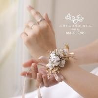 ราคา พร้อมส่ง จาก กทม ข้อมือเพื่อนเจ้าสาว I ดอกไม้ผูกข้อมือเพื่อนเจ้าสาว I ริบบิ้นผูกข้อมือ I Bridesmaid I Wrist corsage (17370506177)