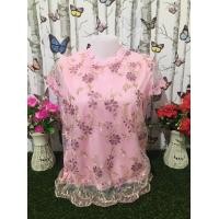 ราคา เสื้อลูกไม้ ผ้าแก้ว เสื้อลูกไม้สาวอวบ เสื้อสาวอวบ เสื้อลูกไม้ออกงาน เสื้อผ้าผู้หญิง อก42นิ้ว เสื้อสีแดง รุ่น801 (16066167493)