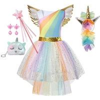 ราคา 2023 Sweet Lollipop Candy Kids Dress Carnival Party Little Girl Birthday Costume Fancy Rainbow Tutu Children Wedding Clothes by Hs2023 (19691850800)