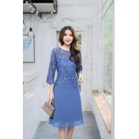 ราคา ชุดเดรสลูกไม้ออกงาน ชุดเดรสสวย สวยมากๆ ค่ะ ชุดแซก ออกงาน สีฟ้าคราม ชมพู เดรสออกงาน เดรสไปงาน M 3XL ทรงเอ ราตรี สั้น (6001474213)