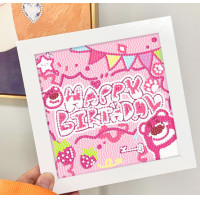 ราคา DIY Diamond Gallery Romy Happy Birthday Blessing Diamond Cartoon Handmade Gift (18622452103)