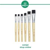 ราคา สง่า มะยุระ พู่กันสง่าชนิดหัวแบน พู่กันแบนขนสังเคราะห์ พู่กันสง่าขนสังเคราะห์ พู่กันเบอร์ 14 24 (12736633539)