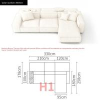 ราคา Bunise โซฟาผ้า U shape โซฟาตัวแอลใหญ่ Frosted Cloth ห้องนั่งเล่น โซฟาโมดูลาร์ 400 x 260 x 63 ซม BU05 (20032572521)