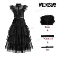 ราคา ชุดแต่งงาน Addams สติ๊กเกอร์รีดติดเสื้อสำหรับครอบครัวสำหรับเด็กหญิง ผู้หญิงชุดเดรสสีดำชุดคอสเพลย์ฮัลโลวีนชุดปาร์ตี้ (17912350350)