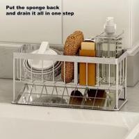 ราคา Kitchen Stainless Steel Sink Storage Shelf Table Dish Spong Mop Rag Dishcloth Sink Draining Storage Rack Soap Organizer Rack (19460251287)