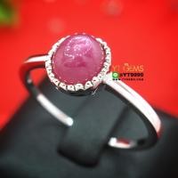 ราคา แหวนทับทิมกินบ่เซี่ยง ทับทิมสตาร์ แหวนเงินแท้ ชุบทองคำขาว พลอยทับทิมกินบ่เซี่ยงแท้ เหลือบสตาร์เล็กน้อย YTG 10525 (16199226642)