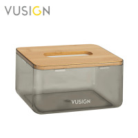 ราคา vusign กล่องใส่ทิชชู ที่ใส่ทิชชู กล่องใส่ทิชชูพร้อมฝาปิด ฝาปิดไม้ มินิมอล โปร่งใส มี 3 ขนาด Tissue Box (18654338728)