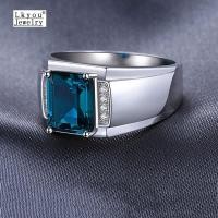 ราคา Lkyou แฟชั่นผู้ชายมรกตเพชรแหวนหมั้นเครื่องประดับแฟชั่น (1132592342)