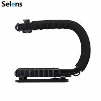 ราคา Selens Black C Shape Bracket Handle Grip Gimbals Stabilizer สำหรับกล้อง DSLR DV Canon กล้อง Nikon สำหรับ Vlongging Vlog Live (1163078740)