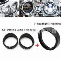 ราคา In stock Harley Davidson รถจักรยานยนต์ 7 นิ้วไฟหน้า 4 5 ไฟตัดหมอกนิ้วฝาครอบโคมไฟป้องกันแหวนตกแต่งไฟหน้า (15769807659)