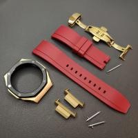 ราคา GA2100สายนาฬิกาอะแดปเตอร์โลหะ2rd Bezel ยางฟลูออรีนสายนาฬิกาข้อมือสำหรับ Casio G Shock GA 2100 2110นาฬิกาทองและทองคำสีกุหลาบ (7476682056)