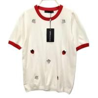 ราคา เสื้อไหมพรมแฟชั่น คอกลม แขนสั้น ปักสตอเบอรี่ งานป้าย (17252307458)