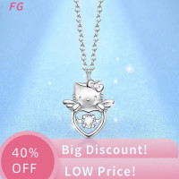 ราคา Lowest price FG สร้อยคอลาย Hello Kitty สำหรับผู้หญิงของขวัญวันเกิดจี้เพทายรูปหัวใจสีเงินลายตัวการ์ตูน Sanrio (20455707292)
