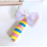 ราคา บ้านพลู ยางรัดผม สายโทรศัพท์ สีรุ้ง ดอกไม้ โบว์ น่ารัก มัดผม เด็กสาว (20811263010)