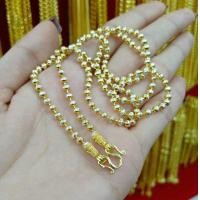 ราคา สร้อยคอทองคำขาว ขับผิว ลายเม็ดมะยมเงิน ก้านทอง หนัก1บาท (20713672479)