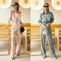 ราคา เซต 2 ชิ้น เสื้อเชิ้ตแต่งระบาย กางเกงขา ยาว VSHOP (19190139919)