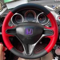 ราคา ปลอกหุ้มพวงมาลัยหนังแท้เย็บมือแบบคลาสสิก Honda Civic 04 06 07 08 09 11 Fit City (16746473604)