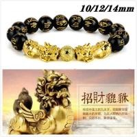 ราคา Feng Shui สร้อยข้อมือเครื่องราง Pi Xiuกำไลข้อมือเครื่องรางนำโชคลูกปัดทรงกลมหัวมังกรคู่เพื่อความมั่งมี (6841806701)