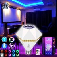 ราคา หลอดไฟลำโพงบลูธูท หลอดไฟเปลี่ยนสีได้ หลอกไฟลำโพง หลอดไฟ LED มาพร้อมรีโมท สินค้าพร้อมส่งในไทยยย (16002223353)