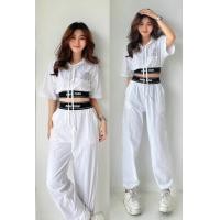 ราคา Indycool เซตเสื้อครอปแขนสั้นมีฮู้ด กางเกงขาวยาว (19529996837)