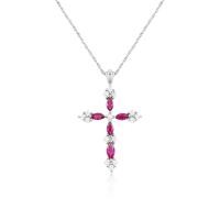 ราคา Jewellista จี้กางเขน พร้อมสร้อยเงินแท้ Jessie พลอย Created Ruby CZ (20912589012)