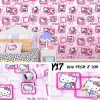 ราคา Wallpaper pvc วอลเปเปอร์ติดผนัง ลายคิตตี้ สติ๊กเกอร์ตกแต่งห้อง กันน้ำ มีกาวในตัว กว้าง 45 ซม ยาว 10 เมตร (18337759676)