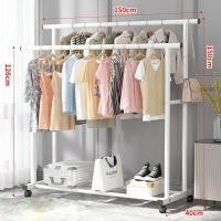 ราคา ราวตากผ้า ราวแขวนผ้าทนๆ ราวแขวนผ้า 2 ชั้น ที่แขวนผ้า 2ชั้น แขวนเสื้อผ้าได้เยอะ รับน้ำหนักได้ดี ราวตากผ้าเหล็ก ราวตากผ้าคอนโด (17342981011)