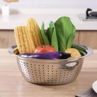 ราคา กะละมังสแตนเลส ชามสแตนเลส อเนกประสงค์ แบบมีรู มีขนาดให้เลือก 28 30 32cm (16970791587)