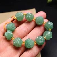 ราคา สร้อยข้อมือกุหลาบหยกธรรมชาติสีเขียวอ่อนสร้อยข้อมือหยกลูกปัดกุหลาบ (13383851982)
