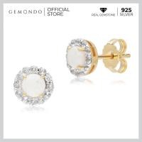 ราคา Gemondo ต่างหูเงิน 925 Sterling Silver ประดับโอปอล Opal ทรงเพชรล้อม ดีไซน์ต่างหูสตัด ต่างหูพลอยคลาสสิก (19664078579)