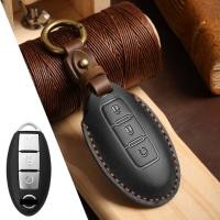 ราคา Car Key Case Cover Fob Holder Leather Pouch Keychain Accessories for Nissan Sylphy Bluebird Qashqai Tiida X Trail Bluebird Shell (16241708850)